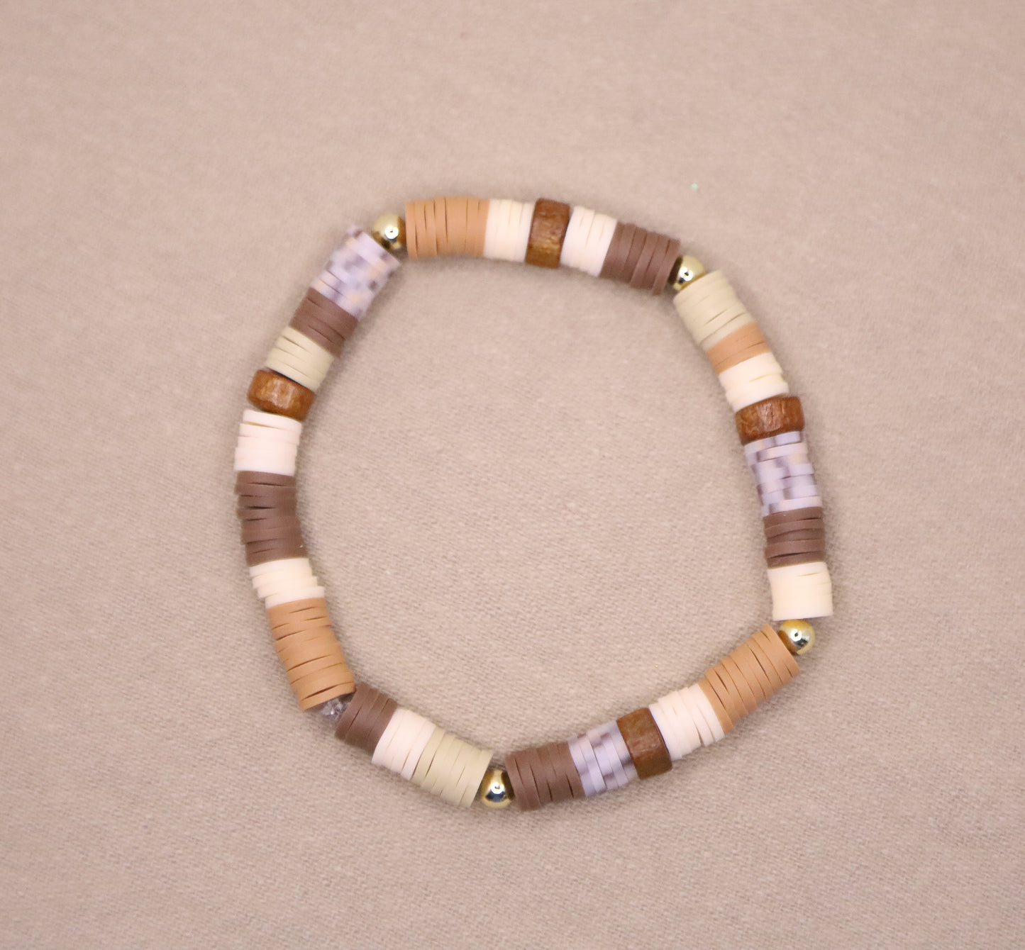 Chip Bracelet in neutral tones stretchy bracelet