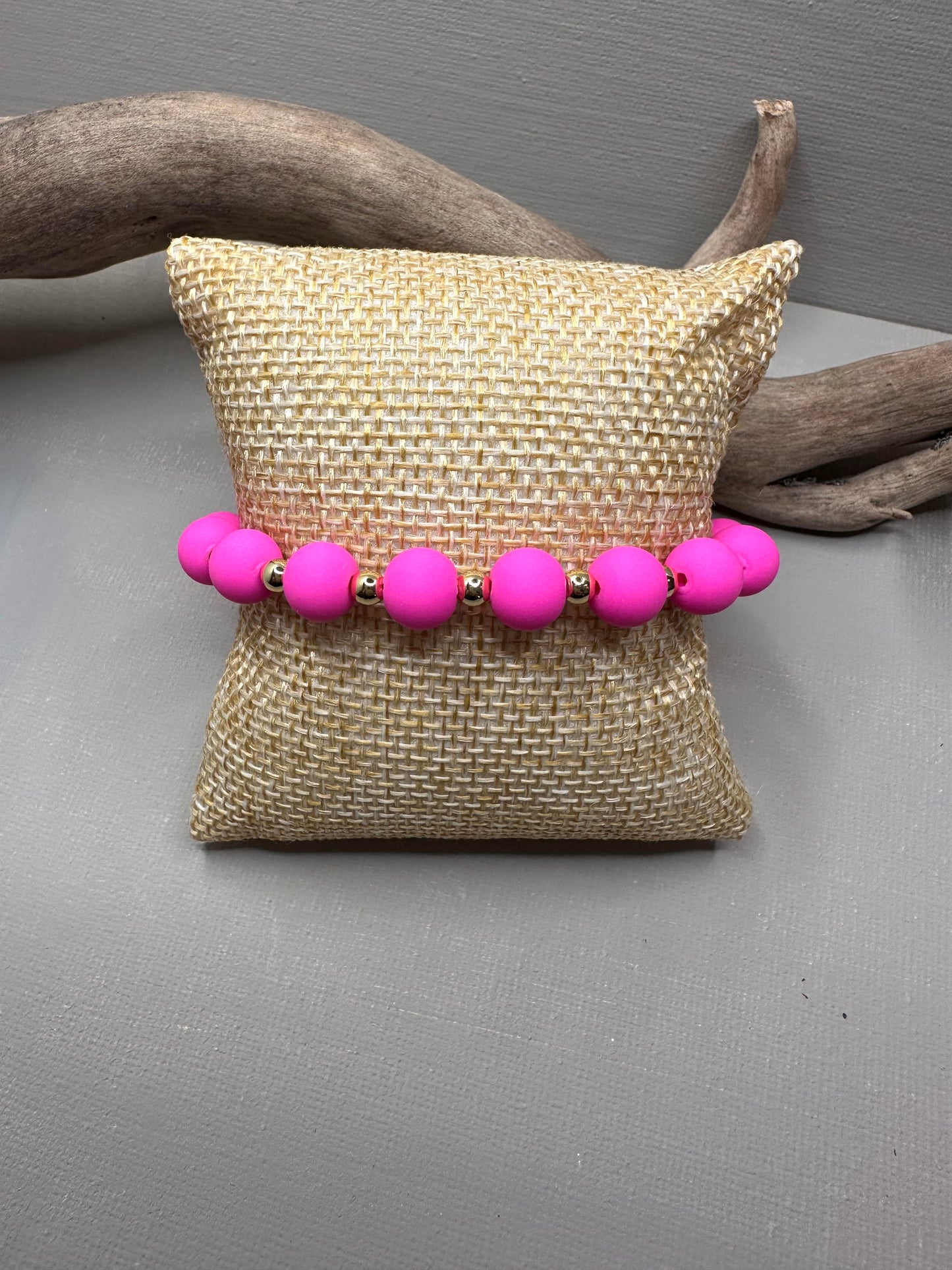 Fuschia Pink Stretch Bracelet