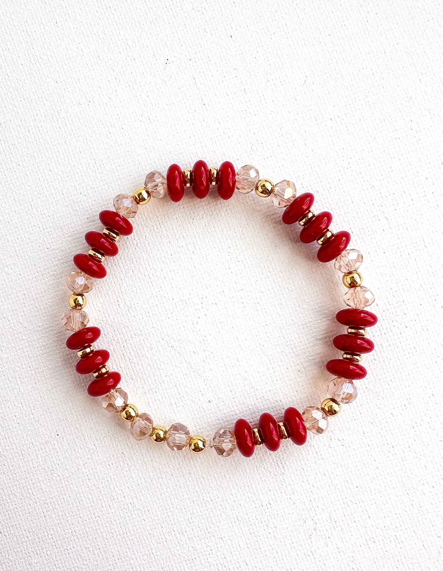Red and Crystal Stretch Bracelet